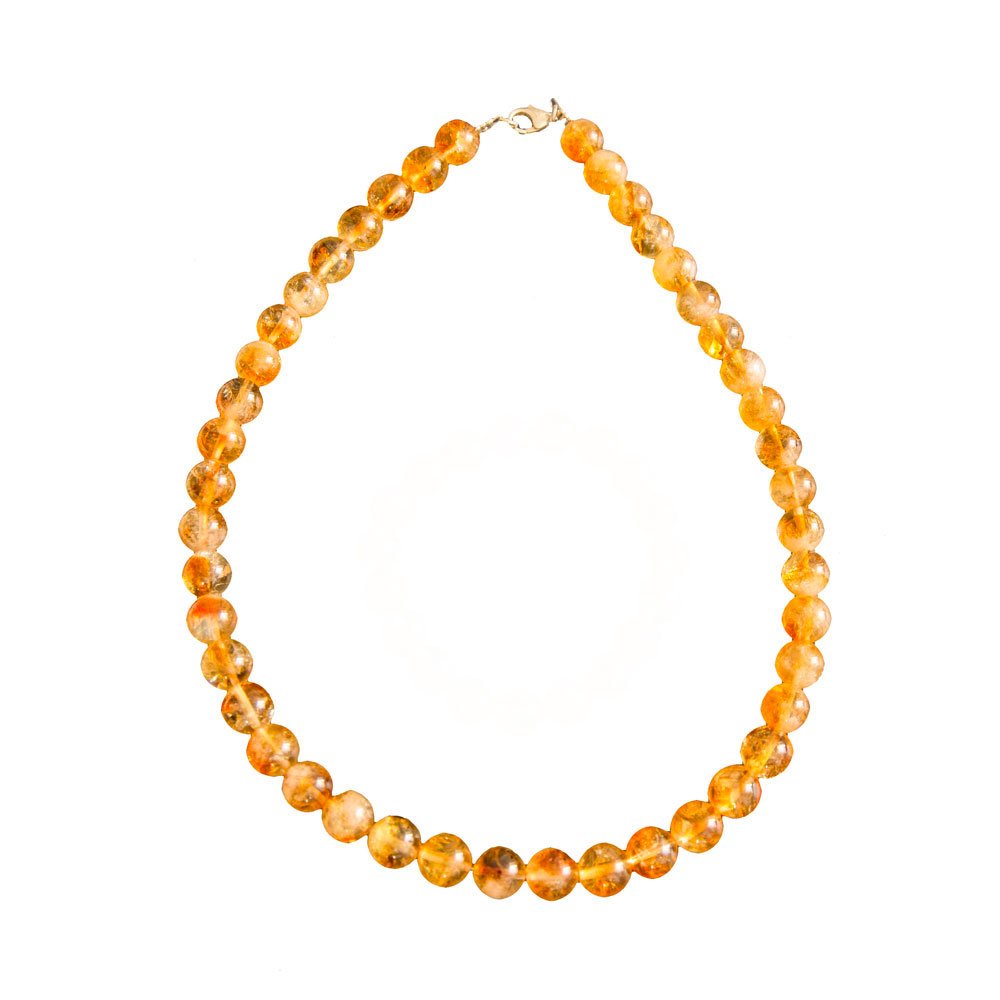 collier citrine pierres boules 10mm