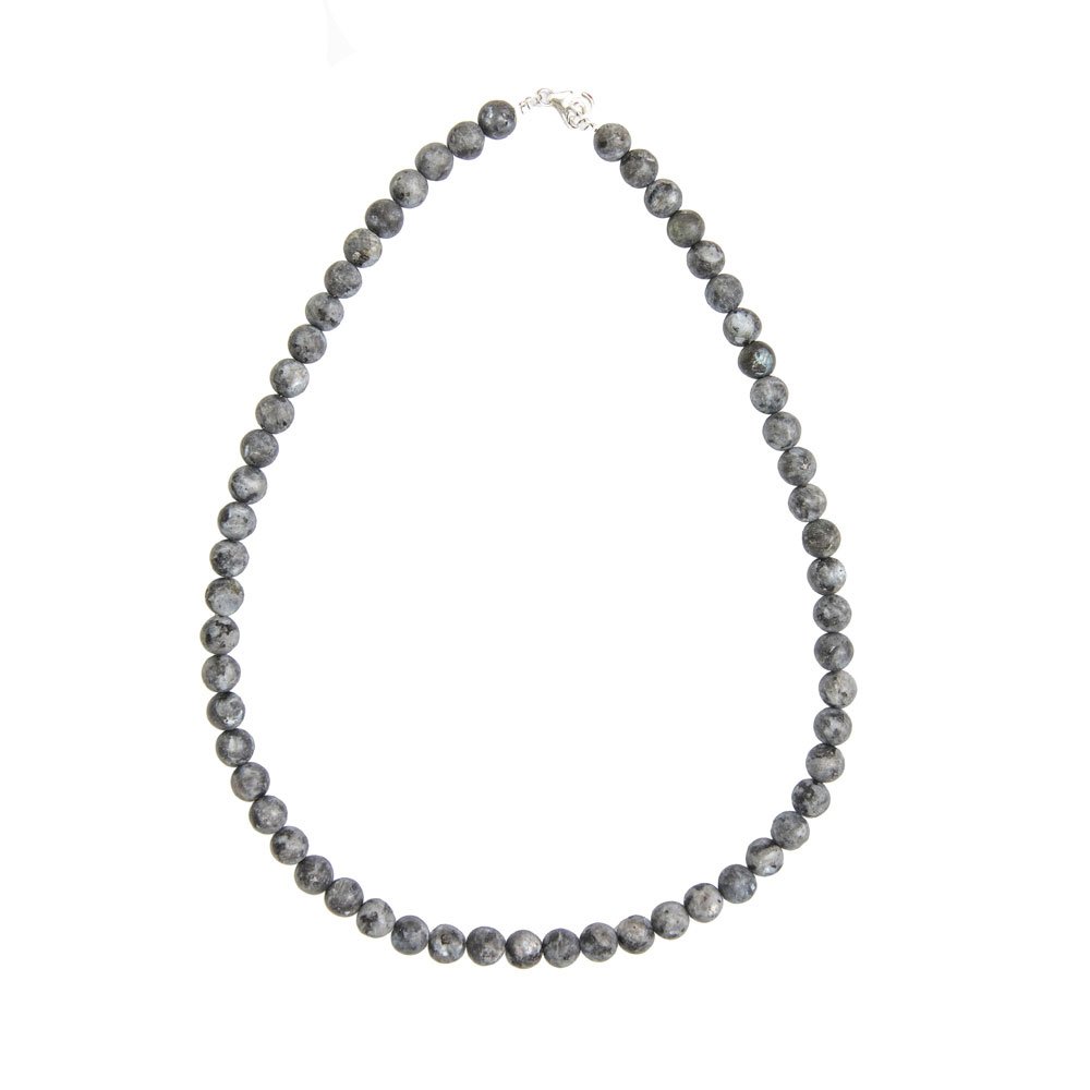 collier larvikite pierres boules 8mm