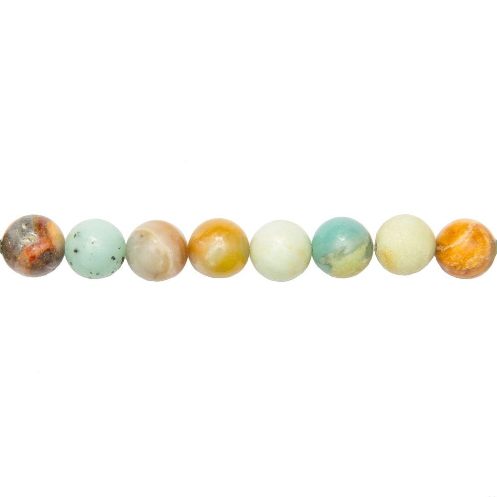 fil amazonite multicolore pierres boules 12mm