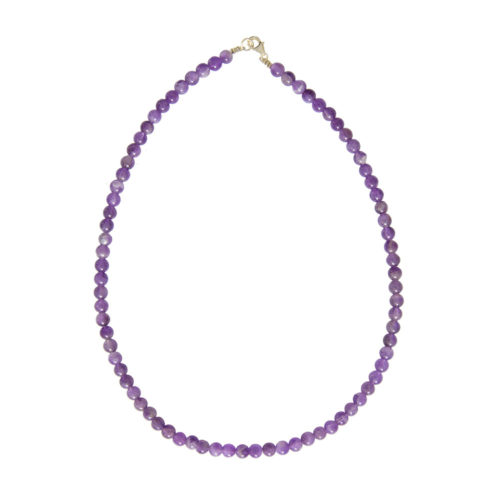 collier améthyste pierres boules 6mm