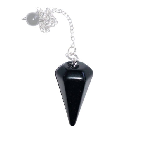 pendule obsidienne noire hexagonal
