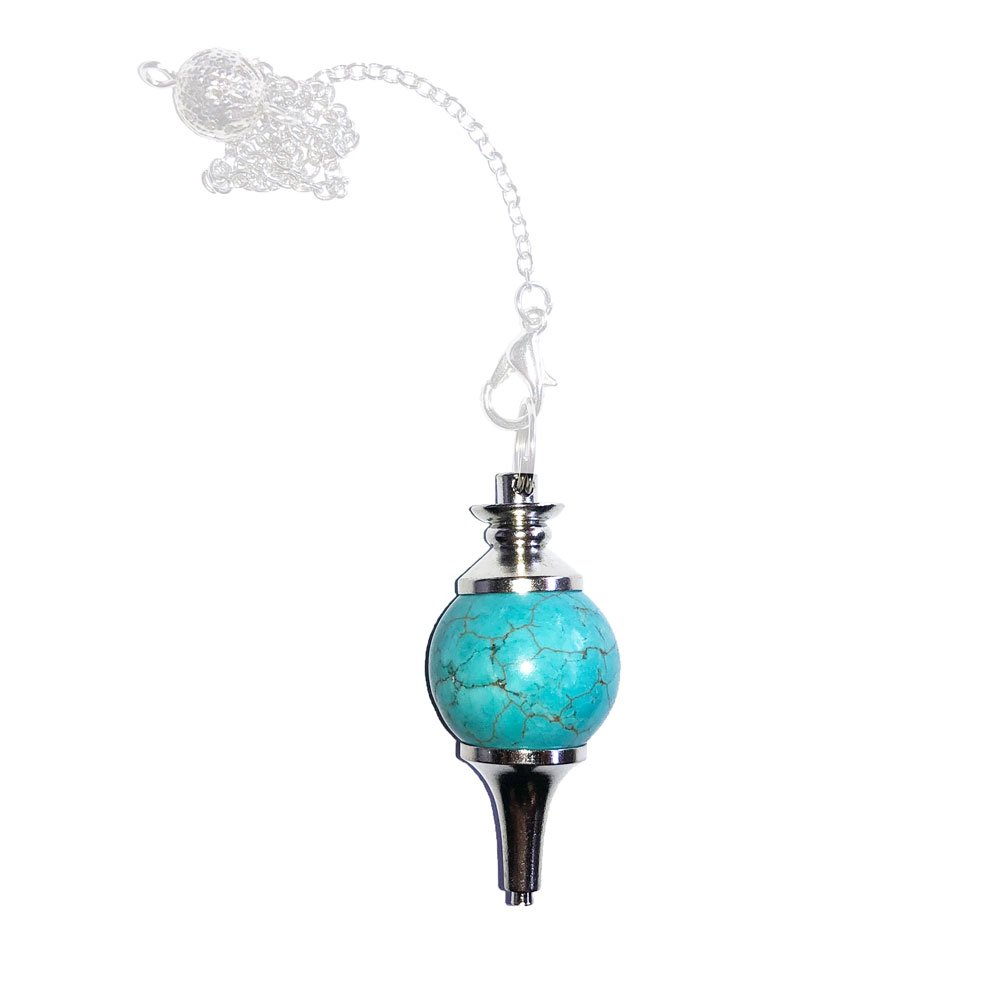 pendule turquoise boule