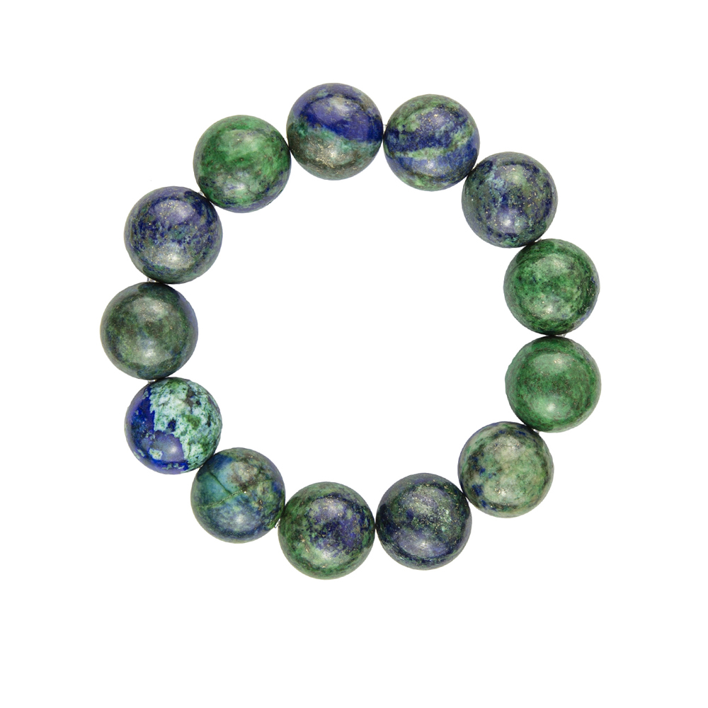 pulsera crisocola piedras bolas 14mm