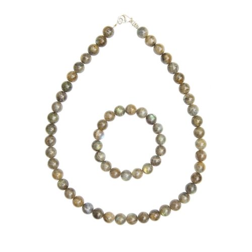 parure labradorite pierres boules 10mm