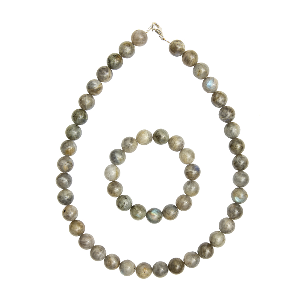 parure labradorite pierres boules 12mm