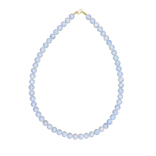 collier calcédoine pierres boules 8mm