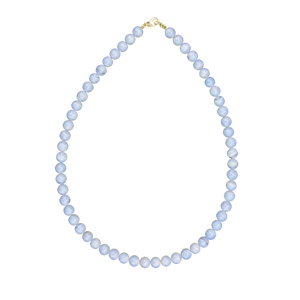 collier calcédoine pierres boules 8mm