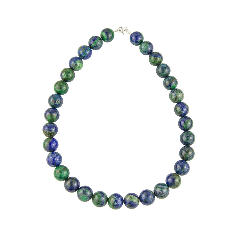 collier chrysocolle pierres boules 14mm