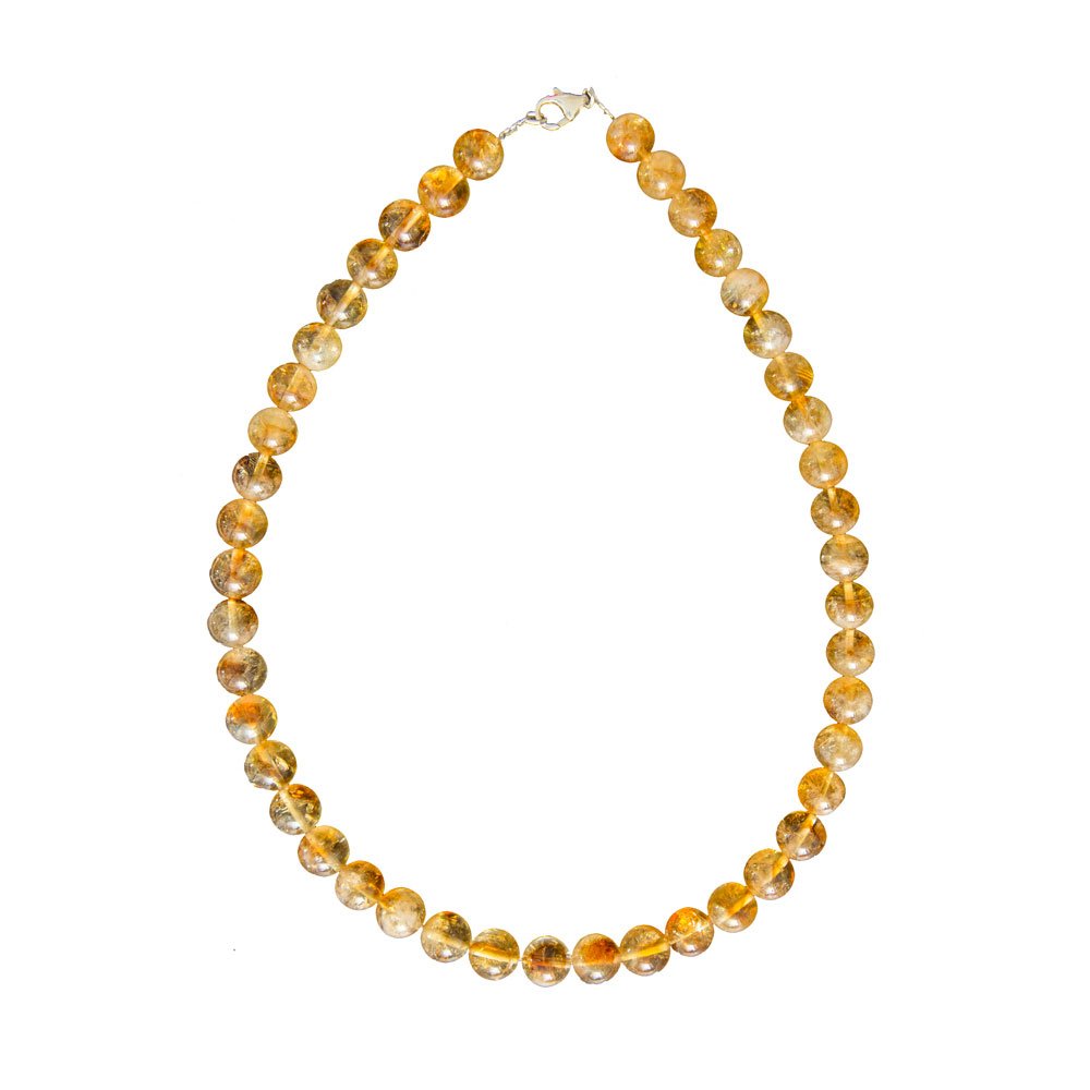collier citrine pierres boules 10mm