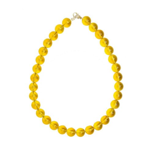 collier citrine pierres boules 14mm