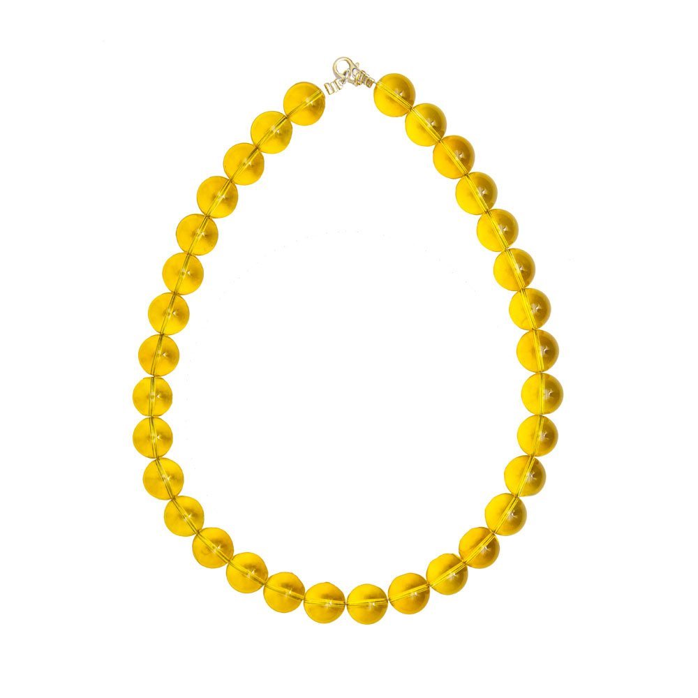 collier citrine pierres boules 14mm