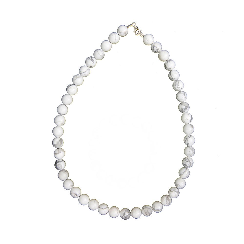 collier howlite pierres boules 10mm