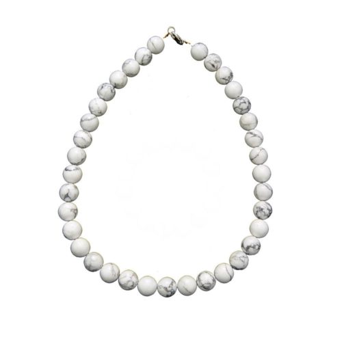 collier howlite pierres boules 12mm