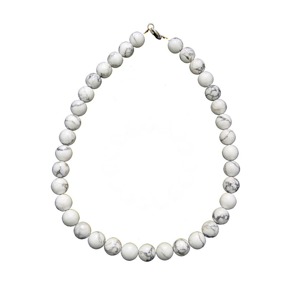 collier howlite pierres boules 12mm