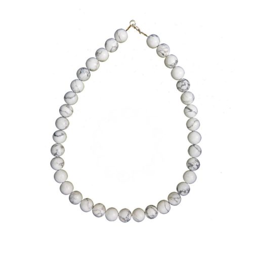 collier howlite pierres boules 12mm