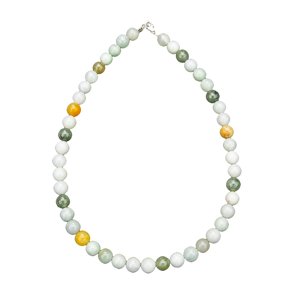 collier jade vert pierres boules 10mm