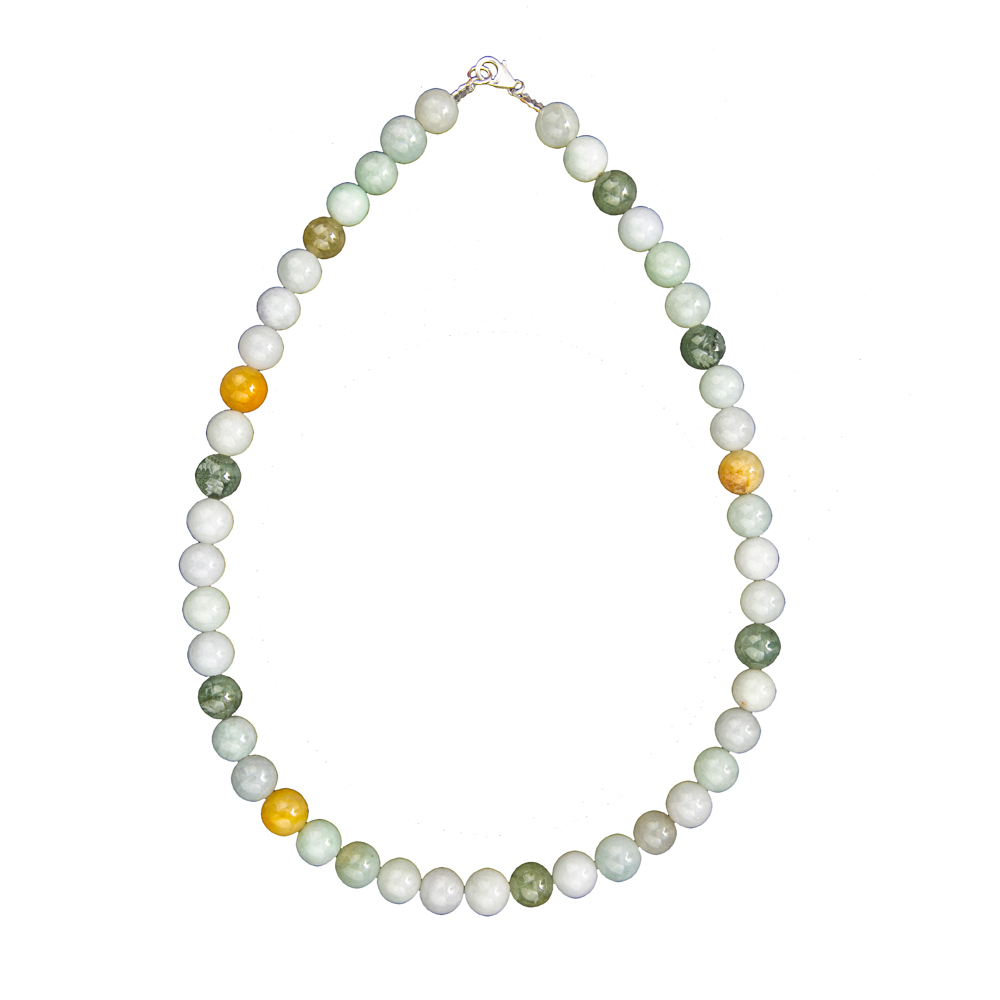 collier jade vert pierres boules 10mm