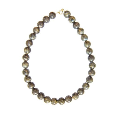collier labradorite avec inclusions pierres boules 14mm