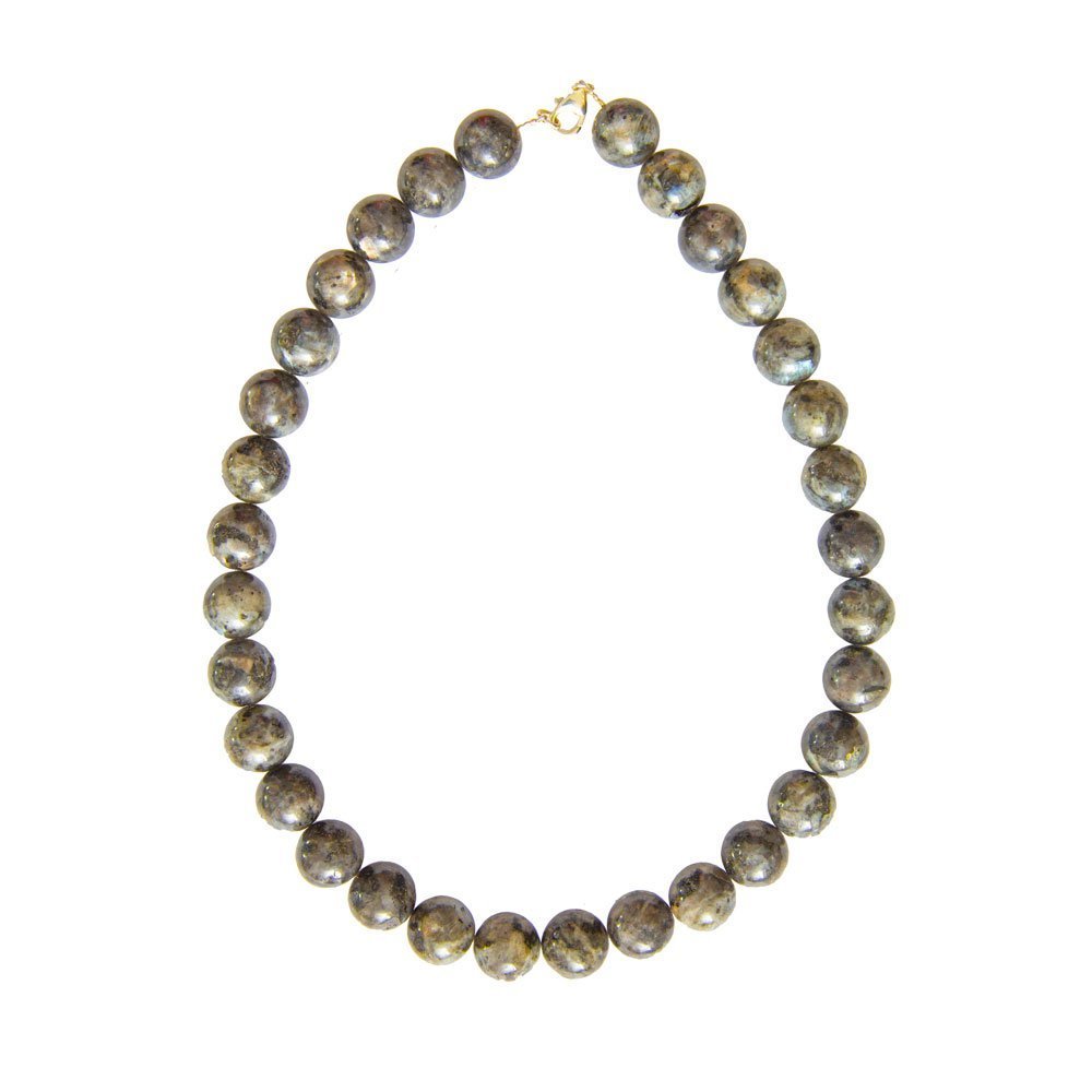 collier labradorite avec inclusions pierres boules 14mm