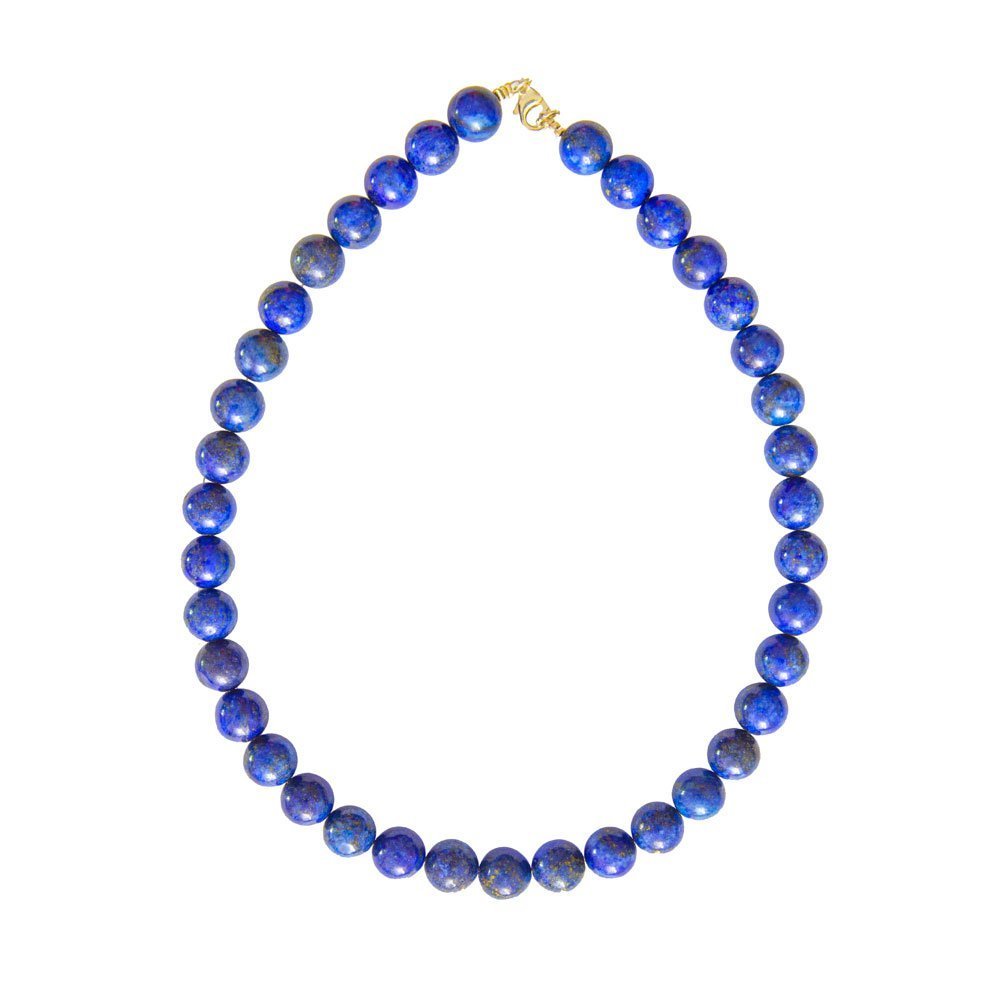 collier lapis-lazuli pierres boules 12mm