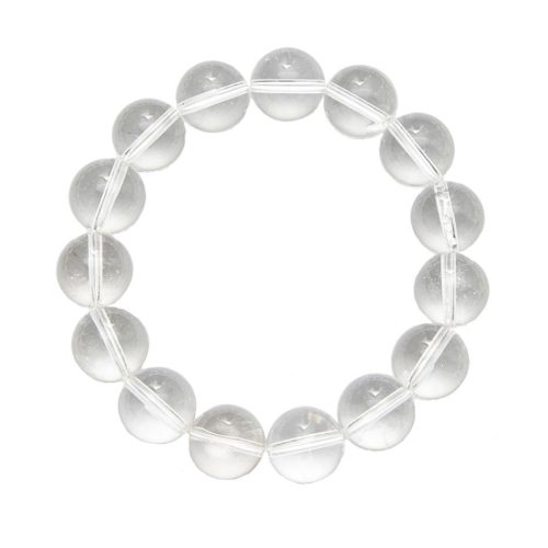pulsera cristal de roca piedras bolas 12mm