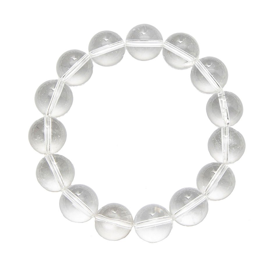 pulsera cristal de roca piedras bolas 12mm