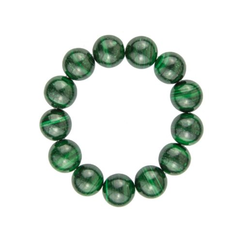 pulsera malaquita piedras bolas 14mm
