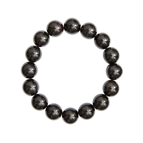 pulsera obsidiana negra piedras bolas 12mm