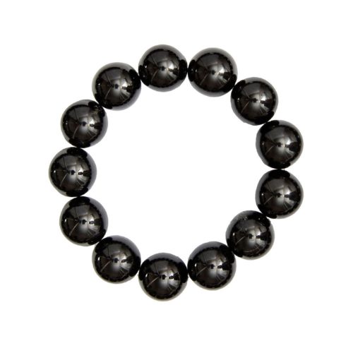 pulsera obsidiana negra piedras bolas 14mm