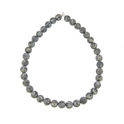 collier larvikite pierres boules 12mm