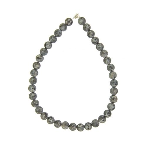 collier larvikite pierres boules 12mm