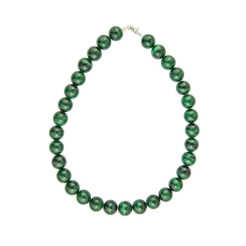 collier malachite pierres boules 14mm