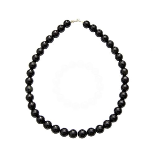 collier obsidienne noire pierres boules 12mm