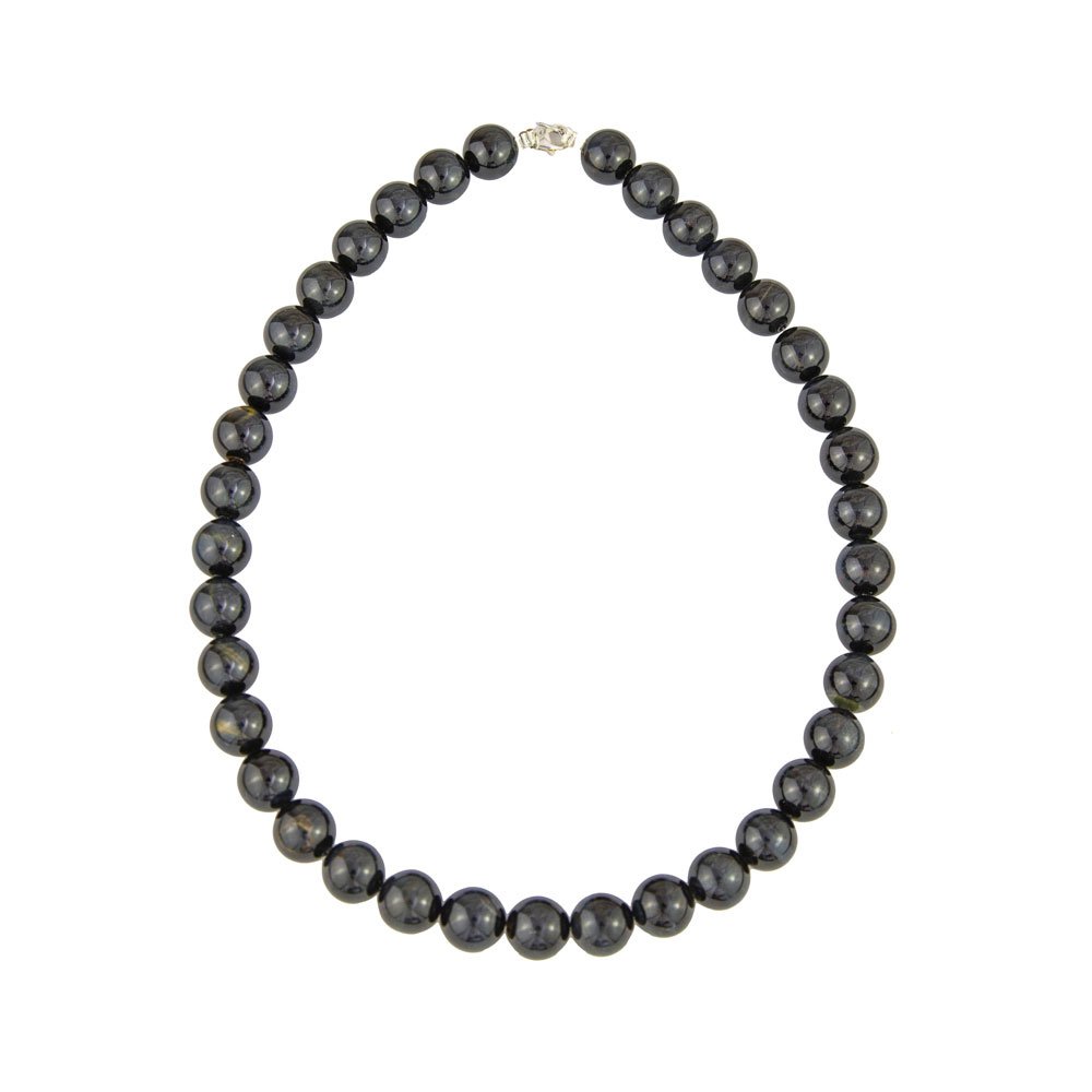 collier oeil de faucon pierres boules 12mm