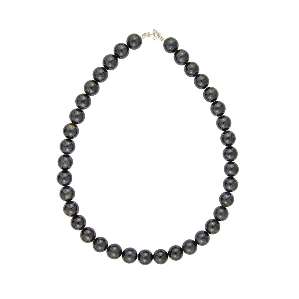 collier oeil de faucon pierres boules 12mm