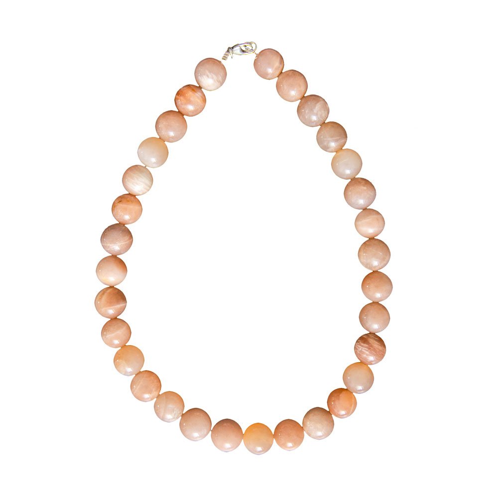 collier pierre de soleil pierres boules 14mm