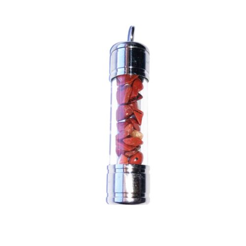 pendentif jaspe rouge tube