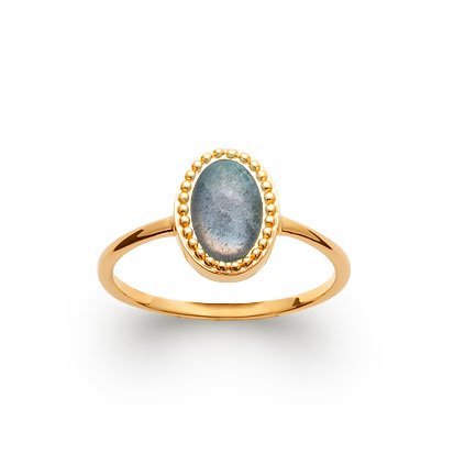 bague labradorite plaqué or 750