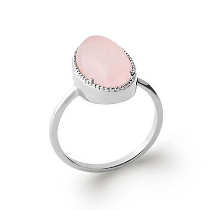 bague quartz rose argent 925