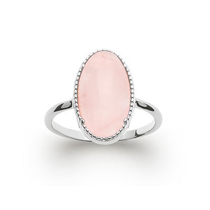 bague quartz rose argent 925