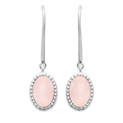 boucles d'oreilles quartz rose argent 925