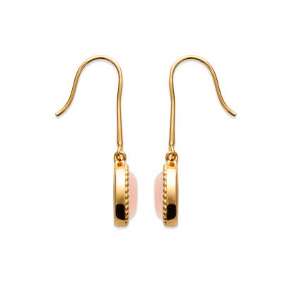 boucles d'oreilles quartz rose plaqué or 750