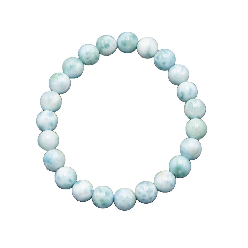 bracelet larimar pierres boules 8mm