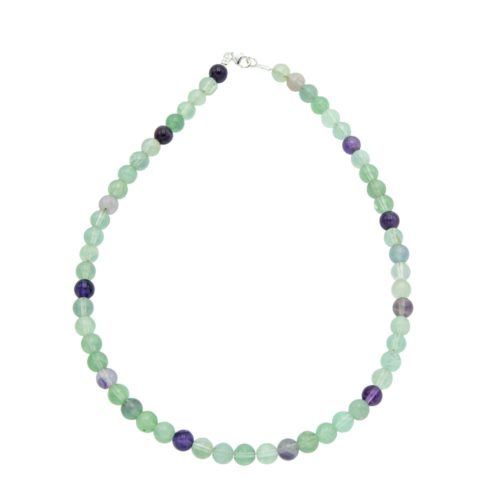 collier fluorite multicolore pierres boules 8mm