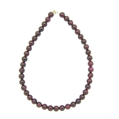 collier grenat pierres boules 10mm
