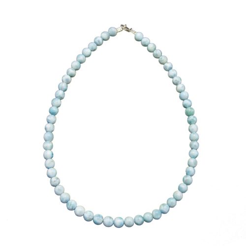 collier larimar pierres boules 8mm
