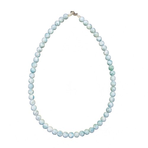 collier larimar pierres boules 8mm