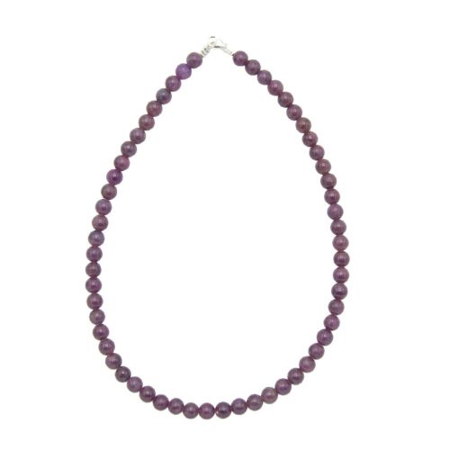 collier rubis pierres boules 8mm