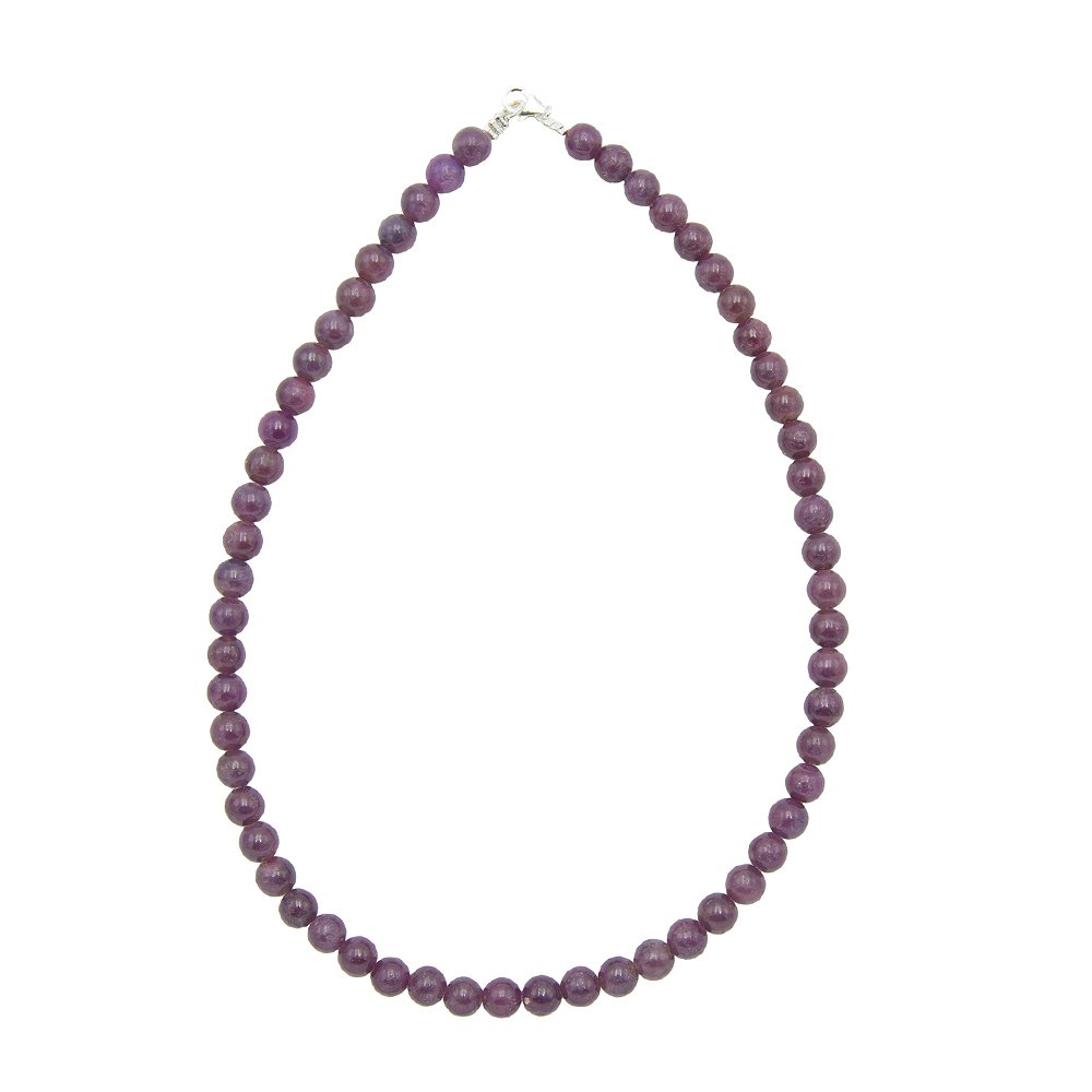 collier rubis pierres boules 8mm