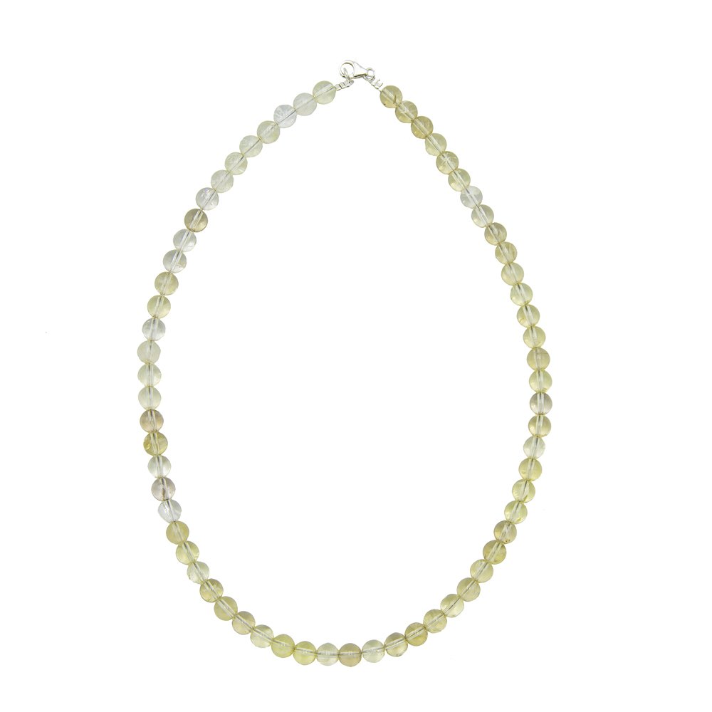 collier topaze citron pierres boules 8mm
